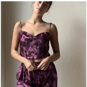 Urban Outfitters Out From Under Cowl Neck Cropped Cami size Medium Tie Dye